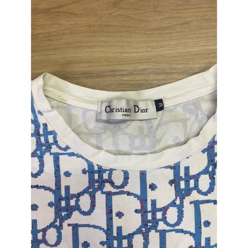 Women Christian Dior Paris France logo spell-out all over graphic t-shirt, M - Picture 4 of 6